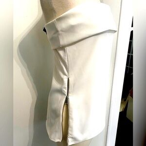 ZARA White Strapless Top with Side Zipper Detail - Size XL - NEW